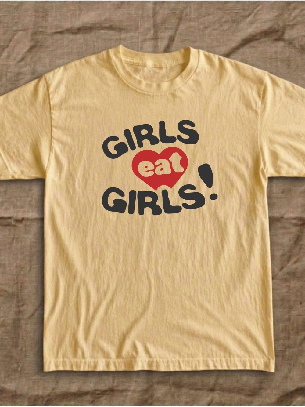Gildan Yellow Graphic Tee with Red Heart